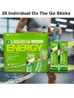 Liquid Energy Multiplier Sugar Free Variety Pack 26 Sticks Electrolyte Drink Mix